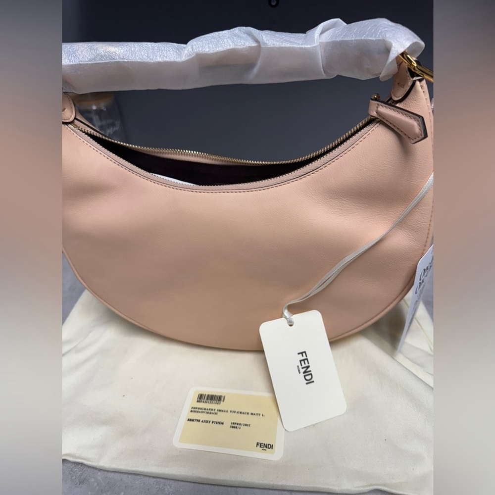 NWT- Fendi Pale Pink Leather Fendigraphy small hobo bag - Picture 4 of 8
